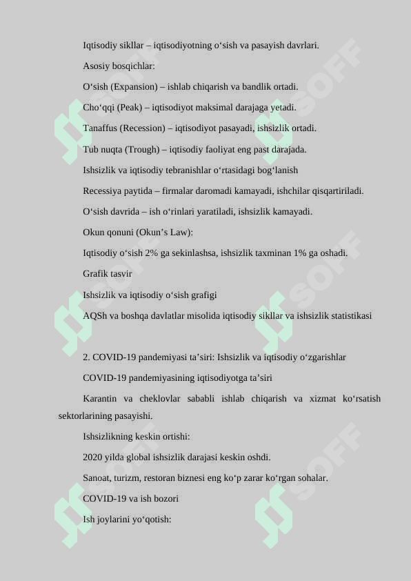 Iqtisodiy tebranishlar ishsizlik 6