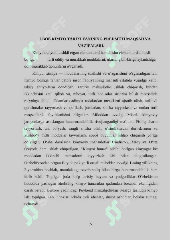 KIMYO FANI SHAKLLANISHIDA OLIMLARIMINIZNING ILMIY ME'ROSLARINI O'RGANISH 5