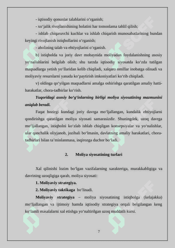 Moliya mexanizmi 7