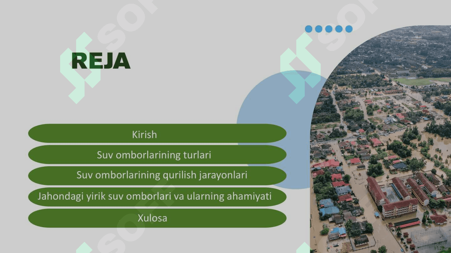 “JAHONDA SUV OMBORLARINI TURLARI VA QURILISH JARAYONLARI 2