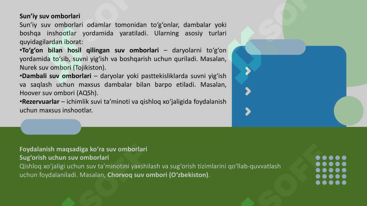 “JAHONDA SUV OMBORLARINI TURLARI VA QURILISH JARAYONLARI 5