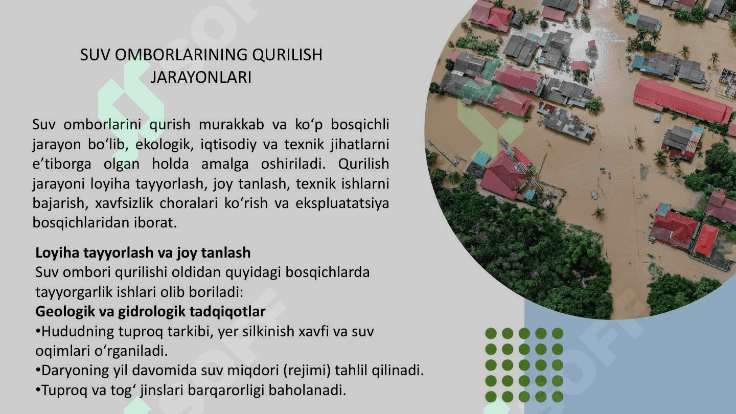 “JAHONDA SUV OMBORLARINI TURLARI VA QURILISH JARAYONLARI 7