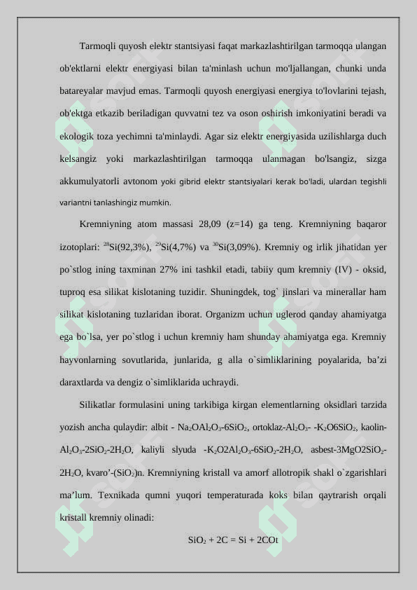 Kremniy  kristallini o'stirish usullari 2