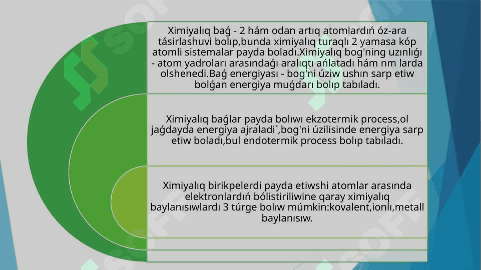 Quramalı ximiyalıq elementlarda ximiyalıq baylanısıw tábiyaatın túsindiriw 2