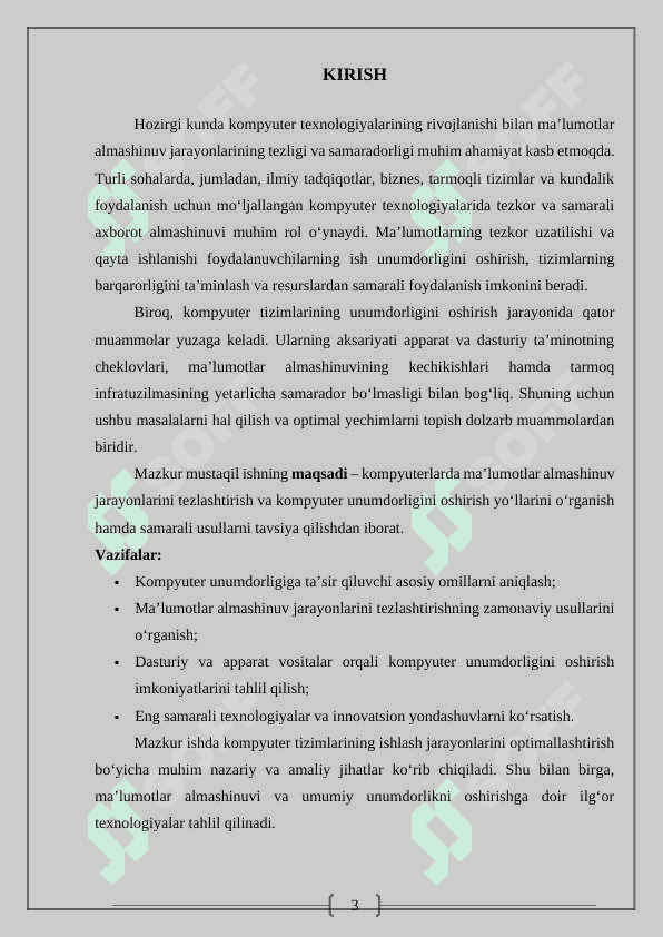 Kompyuterlarda malumotlar almashinuv jarayonlarini tezlashtirish va kompyuterni unumdorligini oshirish yollari 3