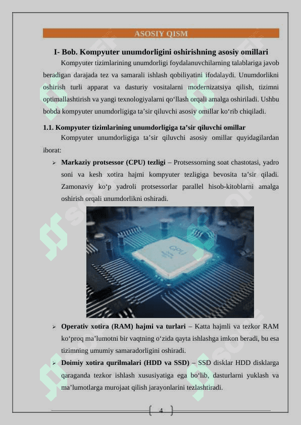 Kompyuterlarda malumotlar almashinuv jarayonlarini tezlashtirish va kompyuterni unumdorligini oshirish yollari 4