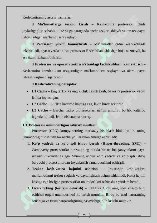 Kompyuterlarda malumotlar almashinuv jarayonlarini tezlashtirish va kompyuterni unumdorligini oshirish yollari 7