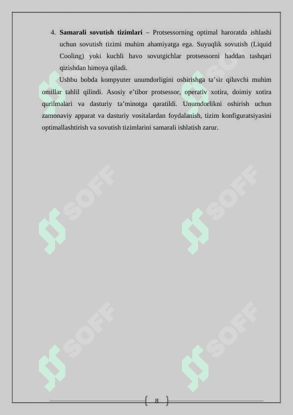 Kompyuterlarda malumotlar almashinuv jarayonlarini tezlashtirish va kompyuterni unumdorligini oshirish yollari 8