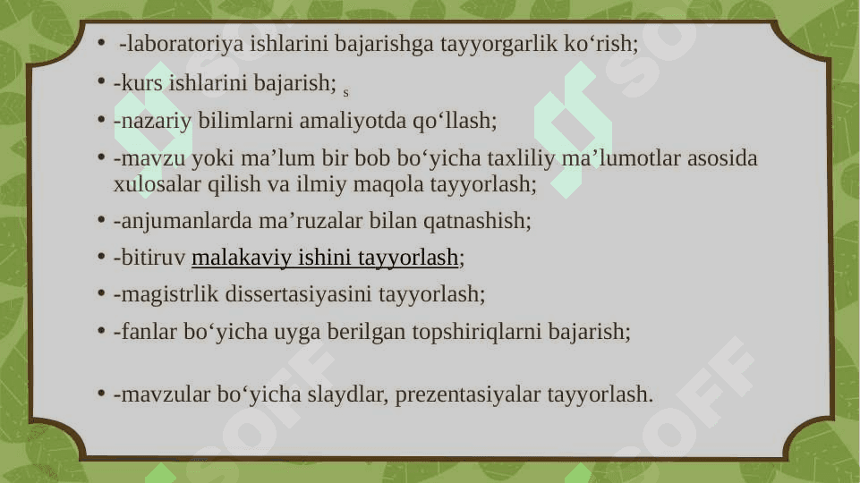 Mustaqil ta’lim, uning turlari va bajarilishi 8