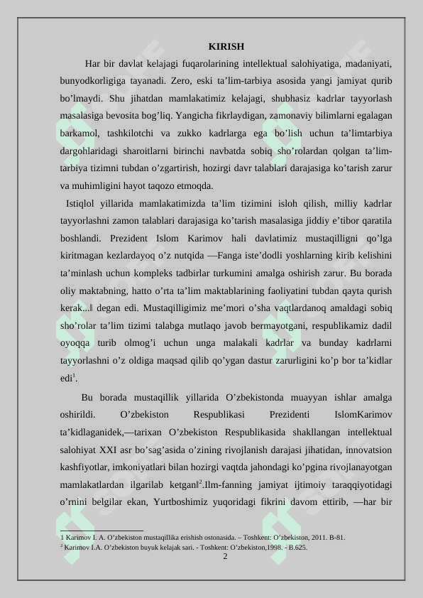 O’zbekiston respublikasi ta’lim tizimidagi islohatlar yutuq va istiqboli 2