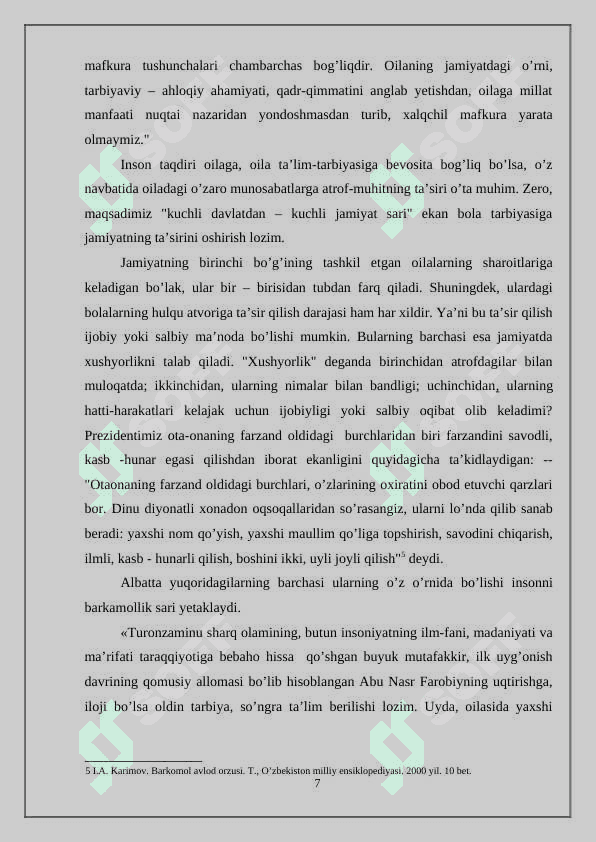 O’zbekiston respublikasi ta’lim tizimidagi islohatlar yutuq va istiqboli 7