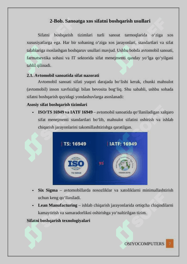 BIRINCHI DARAJALI JARAYONLAR VA TIZIM JARAYONLARINING FARQLARI 7