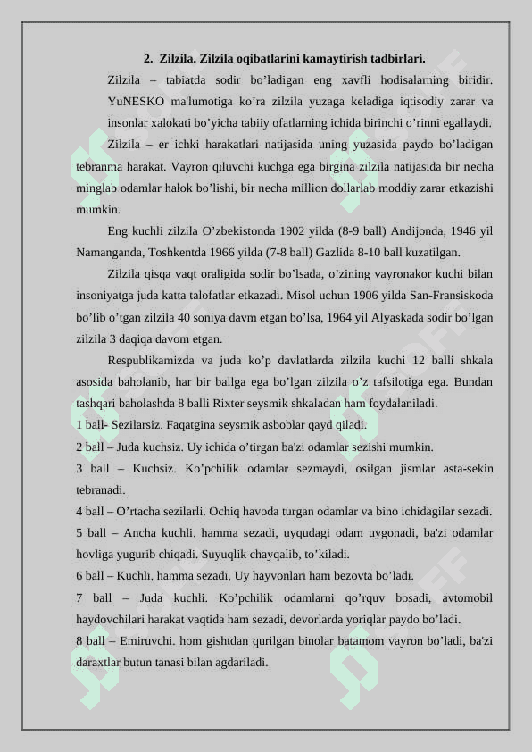 Markaziy Osiyoda bо‘lishi mumkin bо‘lgan tabiiy xavflar 4