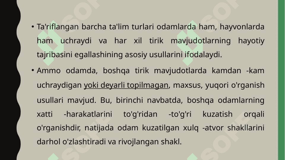 O'rganish va o'quv faoliyati nazariyasi 5