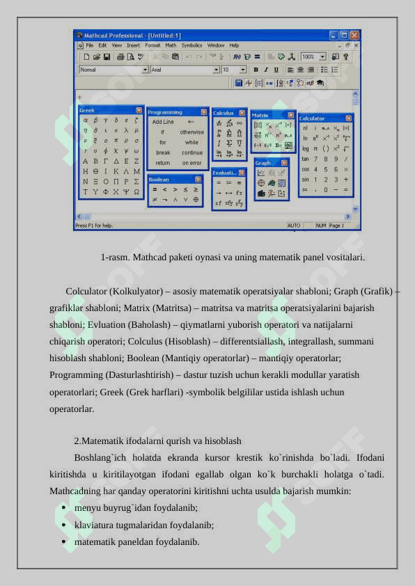 MathCad dasturida muhandislik masalalarini yechish 3