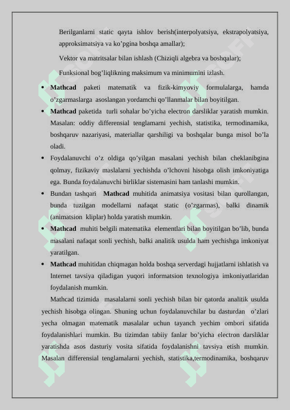 Mathcad tizimi va unda ishlash texnologiyasi 3