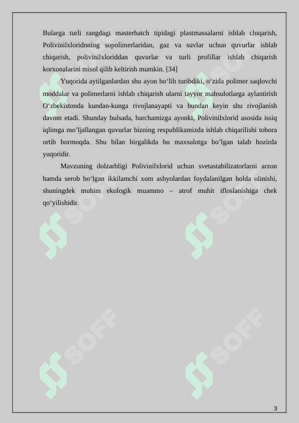 Polivinilxloriddan diametri 200 mm bo‘lgan trubalar ishlab chiqaradigan texnologik liniyasini takomillashtirish 3