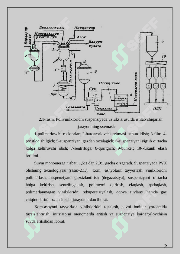 Polivinilxloriddan diametri 200 mm bo‘lgan trubalar ishlab chiqaradigan texnologik liniyasini takomillashtirish 5