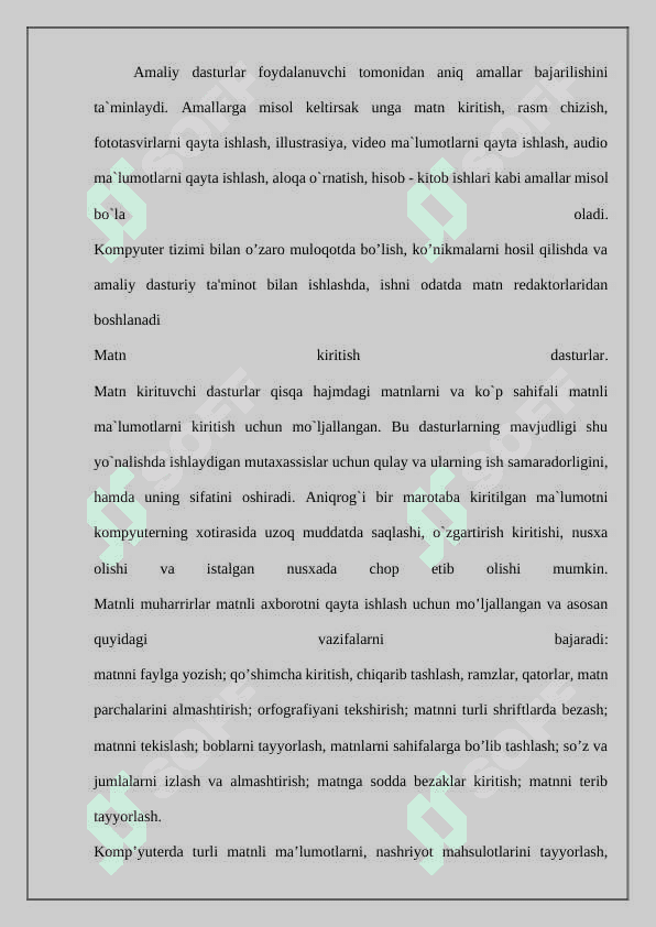 Matn muxarrirlarining zamonaviy versiyalarida hujjatlarni tayyorlash 2