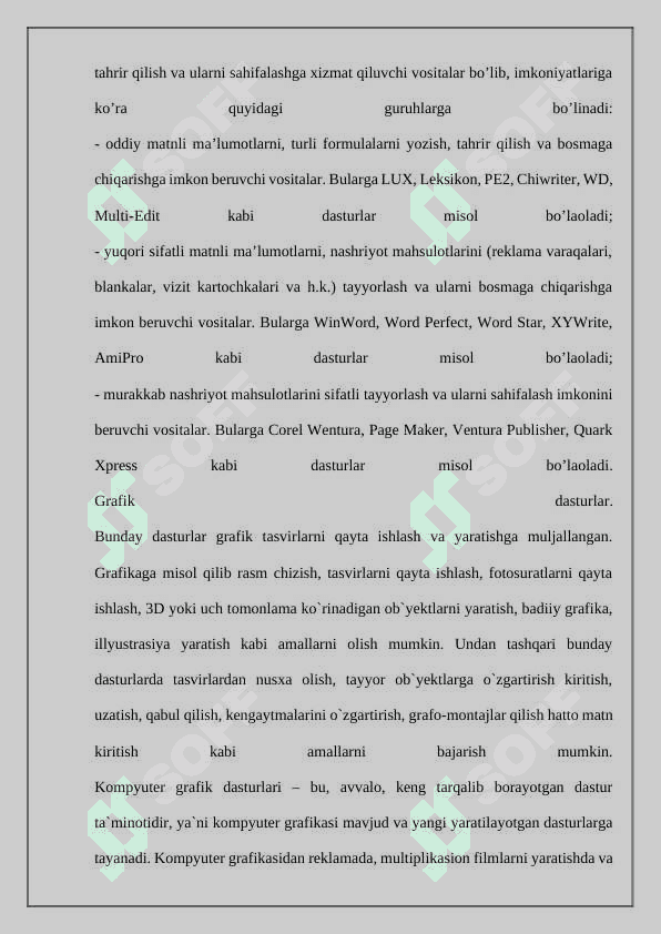 Matn muxarrirlarining zamonaviy versiyalarida hujjatlarni tayyorlash 3