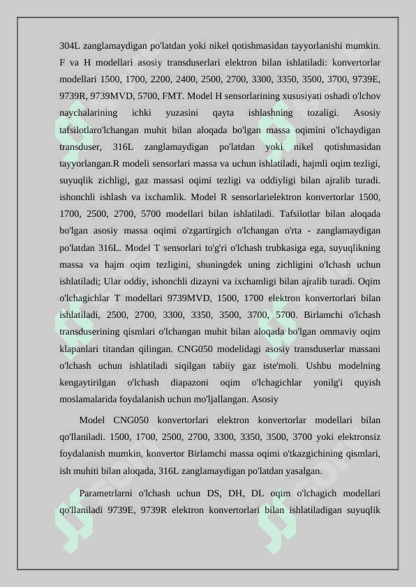 Sarf o’lchash tizimlari 8