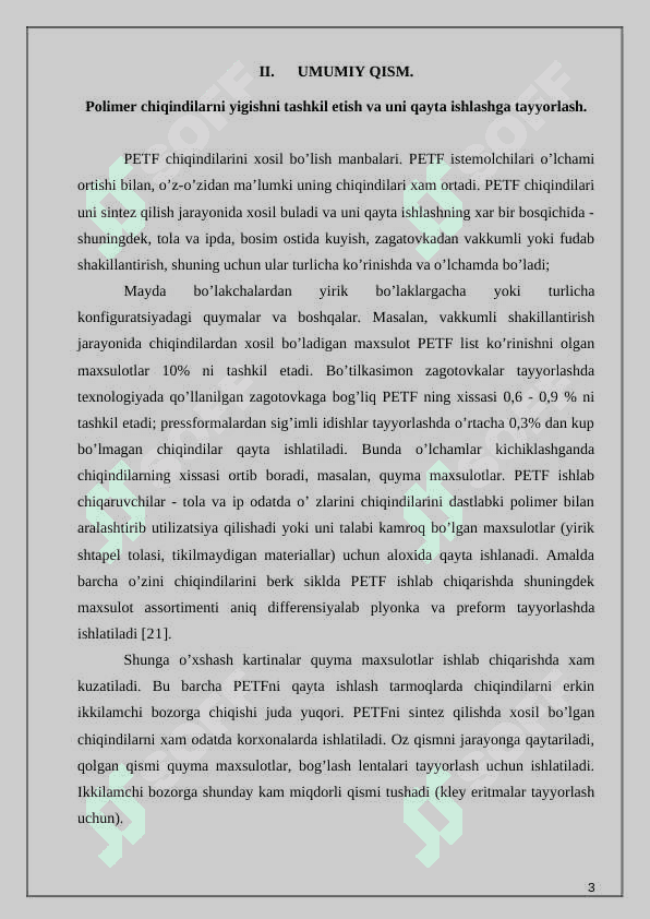 Sintetik polimer chiqindilаrini qаytа ishlаsh texnologik liniyasini tаkomillаshtirish (Q=300 tyil) 3