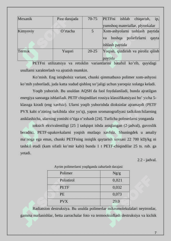 Sintetik polimer chiqindilаrini qаytа ishlаsh texnologik liniyasini tаkomillаshtirish (Q=300 tyil) 7