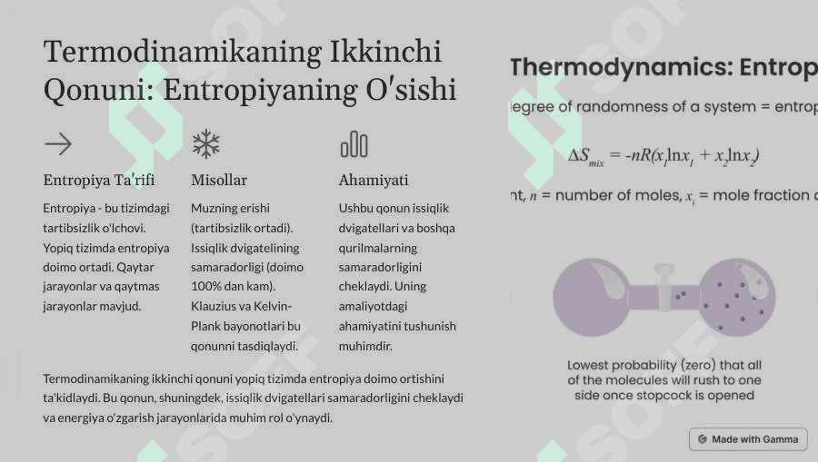 Termodinamika-Qonunlari-va-Energiya-Muvozanati taqdimot slide 3