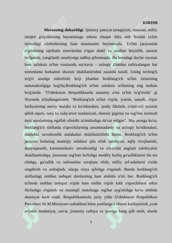 MAKTABDAN VA SINFDAN TASHQARI ISHLARNI TASHKIL ETISHDA EKSKURSIYALARNING O’RNI VA AHAMIYATI 2