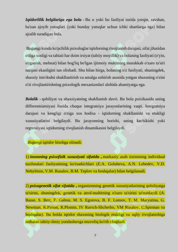 BOLALARNING QOBILIYAT VA ISTE’DODLARINI RO’YOBGA CHIQARISHDA MAKTABNING RO’LI 7