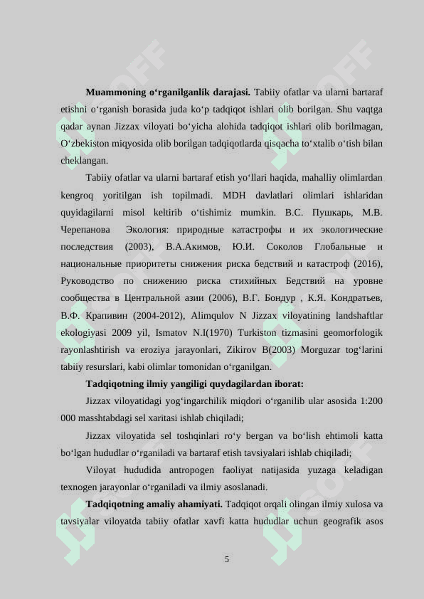 TABIIY OFATLAR VA ULARNI BARTARAF ETISH 5