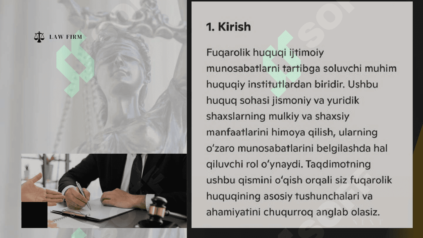 Fuqarolik huquqiga kirish. 3