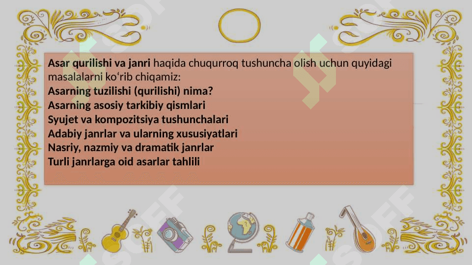 Asar qurilishi va janri 3