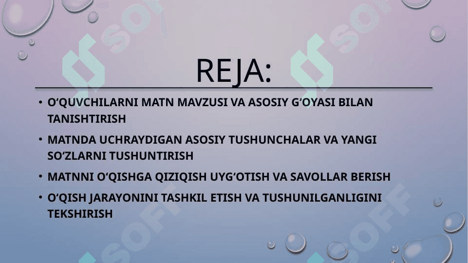 O'quvchilarni matnni o'rganishga tayyorlash 2