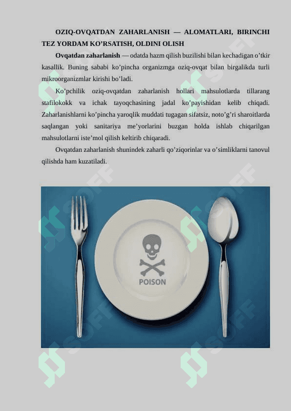 OVQATDAN ZAHARLANISHNI TEKSHIRISH TARTIBI 2