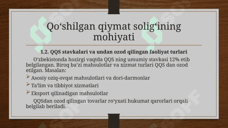 Qo’shilgan qiymat solig’ining hisobi va hisoboti 4