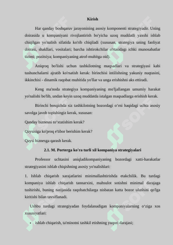 Korxonaning o'sish strategiyasini ishlab chiqish 2
