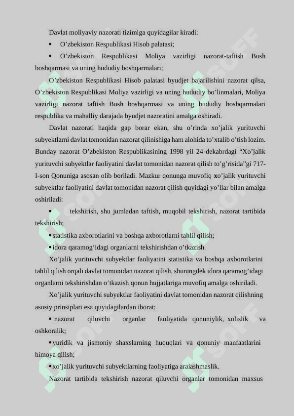 MOLIYAVIY NAZORATNI TASHKIL QILISH SHAKL,  USUL VA TURLARI 4