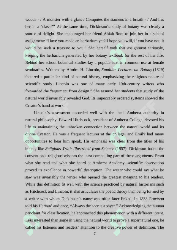 EMILY DICKENSON , MARGARET FULLER IN POETRY 7
