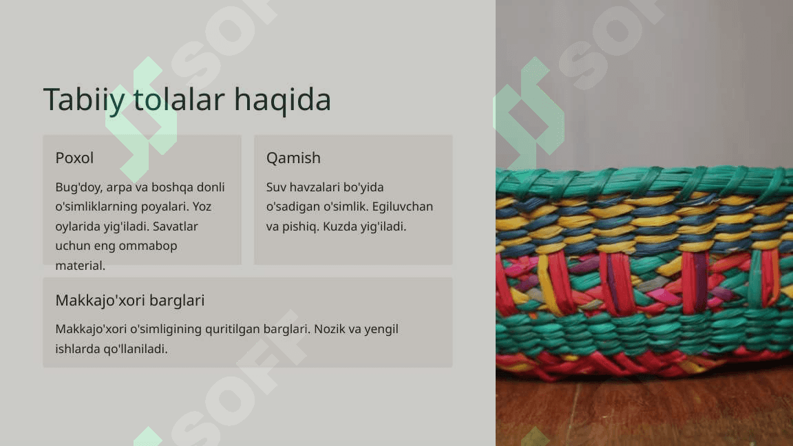 Tabiiy tolalardan savat va gulchambar yasash yo'riqnomasi 3
