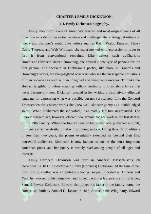 EMILY DICKENSON , MARGARET FULLER IN POETRY 5