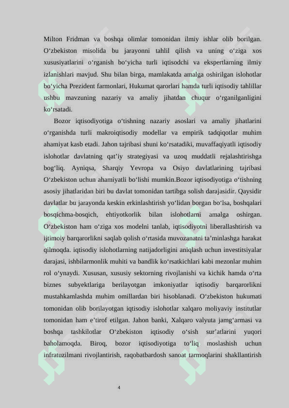 Bozor iqtisodiyotiga o‘tishning andozalari va ularning o‘ziga xos xususiyatlari 4