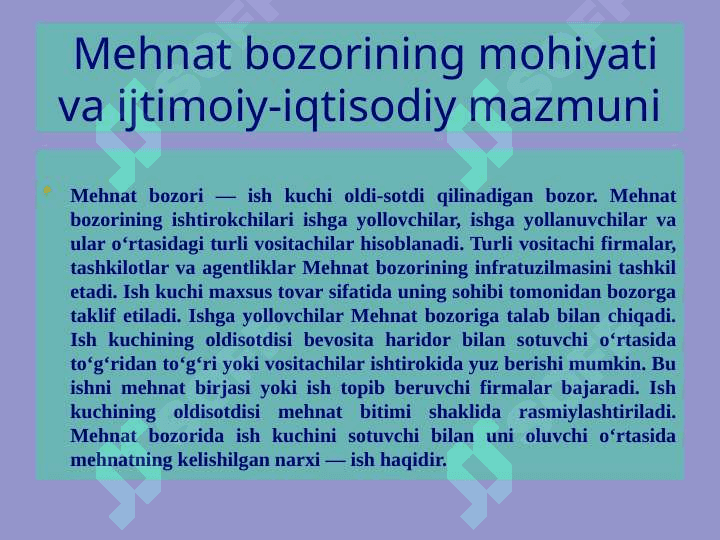 O'zbekiston Respublikasida mehnat bozorining shakllanishi va ishsizlikni o'ziga xos xususiyatlari. 3
