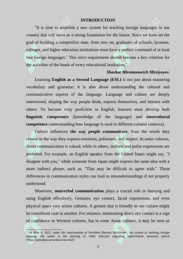THE ROLE OF CULTURE AND COMMUNICATION IN LEARNING ESL 3