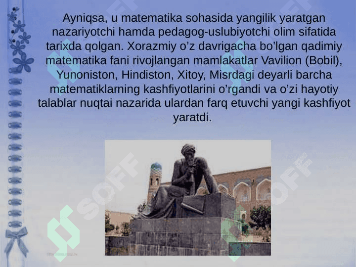 Al-Xorazmiyning didaktik g'oyalari 3