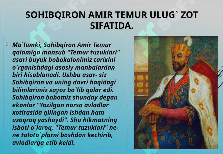 Amir Temur o'gitlarining tarbiyaviy ahamiyati 2