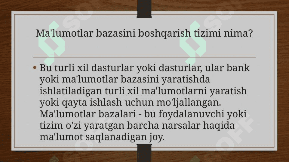 Maʼlumotlar bazasini boshqarish sistemasi 3