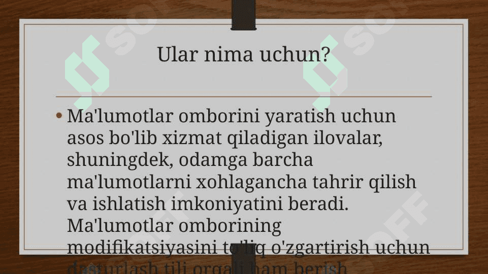 Maʼlumotlar bazasini boshqarish sistemasi 4