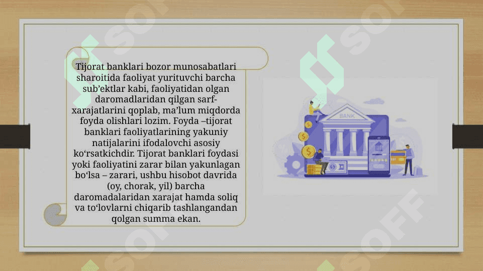 Tijorat banklarining daromadlari,harajatlari va foydasi 4