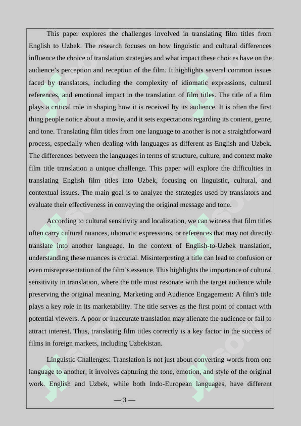 Translation Issues of Film Names (on the material of English - Uzbek translation) 4